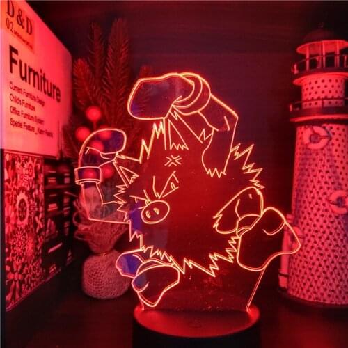 Pokemon Primeape 3D Night Light Anime Figure Lampara Led Neon LED Lamp Home Decoration Lighting Pocket Monster Pikachu Lights