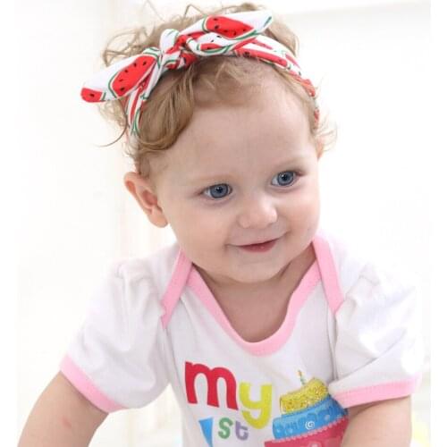 Baby girl headband Infant hair accessories fruit bows newborn Headwear rabbit ear tiara headwrap Gift Toddlers bandage Ribbon