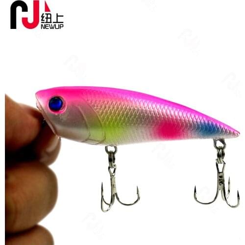NEWUP 1Pcs Fishing Lure Bait popper four colors with 2 Treble Hooks 7cm/7.7g topwater hard bait hot sea fishing