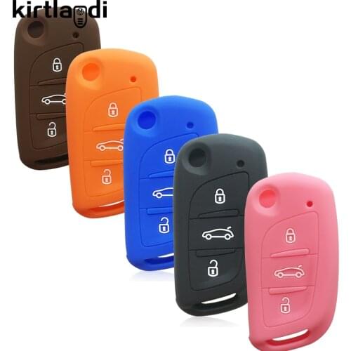 Silicone Remote Modified Key case for Citroen C5 C3 C4 X7 C5 for Peugeot 308 408 3008 5008 407 Flip Folding Key Holder cover
