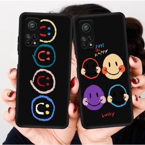 Cartoon Smile Face Black Silicone Phone Case For Honor 30 20 Pro 8X 9X X10 10 20 Lite 10i Nova 5T Y6 7 9 Prime 2019 Cover