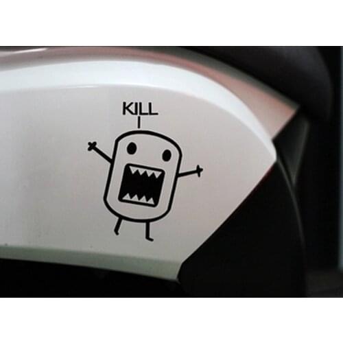 11.6cm*12cm DOMO KUN KILL JDM Funny Car Styling Decal Stickers Accessories Black/Silver