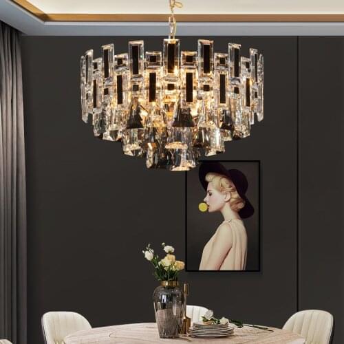 Light Luxury Crystal Chandelier Luxury Atmospheric Villa Hotel Lobby Lighting Model Room Bedroom Dining Room Chandelier