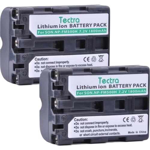 Tectra 7.2V/1800mAh 2PCS NP-FM500H FM500H camera battery for Sony Alpha A58 DSLR-A350 A300 A350 A500 A550 A700
