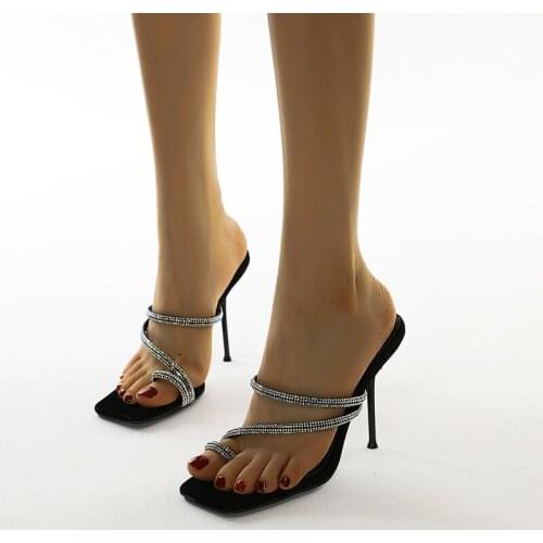 Women Pumps 2021 Sexy peep Toe Slip-on Wedding Party Brand Fashion Rhinestone Heels High Heels Sexy Ladies Ladies Dress Shoes