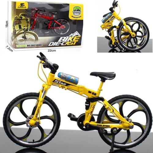 1:10 Metal Alloy Mountain Bicycle Model Toys Folding Able Racing Cycle Bike Cross Replica Collection Diecast for Childrens Gift