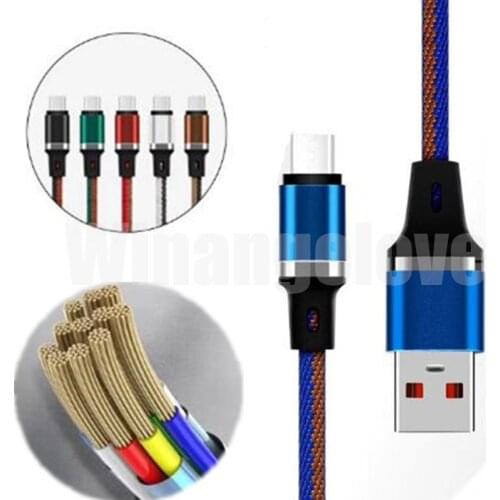 1m Aluminum Alloy Fabric braided nylon micro usb data charger cable for samsung s4 s6 s7 for htc