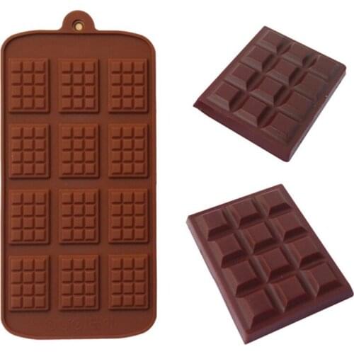 1PCS Silicone Mold 12 Cells Chocolate Mold Fondant Patisserie Candy Bar Mould Jelly Candy Tool DIY Molds Baking Accessories