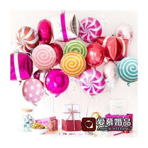 10pcs/lot Colorful Candy Foil Balloons 18 inchRound Lollipop Aluminum Balls Wedding Birthday Baby Party Decoration