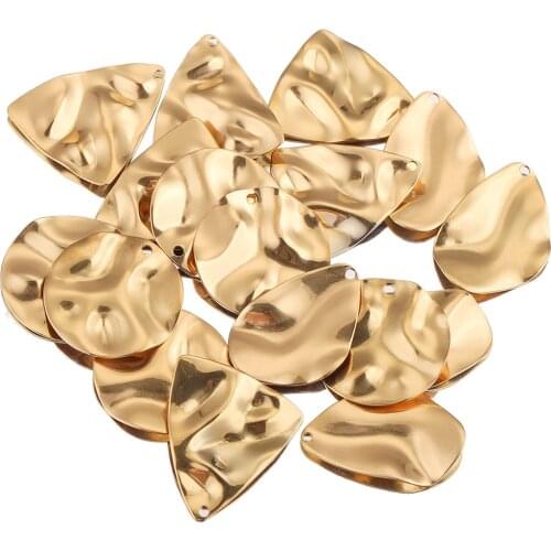 10PCS Gold Stainless Steel Geometry Charms Earrings Accessories Connectors for DIY Jewelry Making Supplies Wholesale Items Bulk