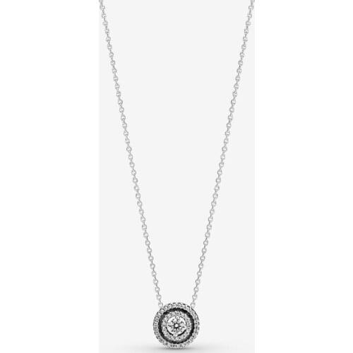 100% Original 925 Sterling Silver Rose Petals Collier Necklace For European Women Gift Jewelry