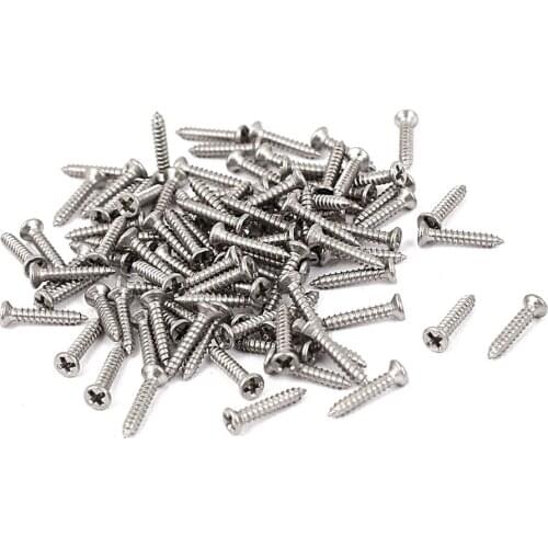 100 Pcs M1.4 x 8mm Cross Head Countersunk Self Tapping Screw