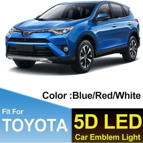 16CM 11CM Light 5D Rear Trunk Automobile Car LED Emblem for RAV4 REIZ PRADO COROLLA CROWN YARIS WISH Daylighting Bulb Marker DR