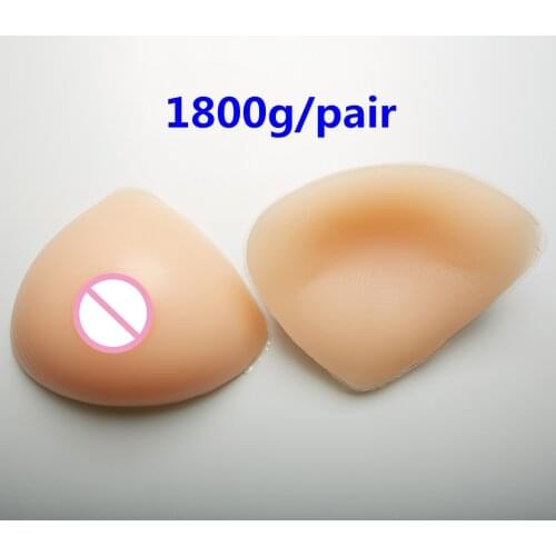 1800g/pair Crossdresser Realistic Silicone Breast Forms Mastectomy Silicone Artificial Breast Fake Breast Boobs