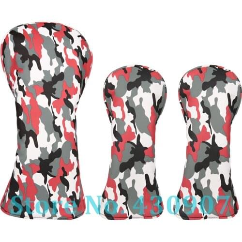 3pcs/set Red Camouflage Golf Club Driver Fairway Wood Head Covers 1 3 5 Wood Covers