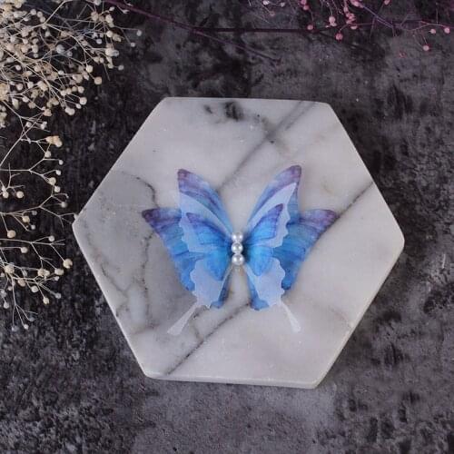 4 Layer Organza Butterfly For DIY Art Craft Hair PinMaking Ethereal Tulle Chiffon Butterfly For Wedding Dress Garment Decoration