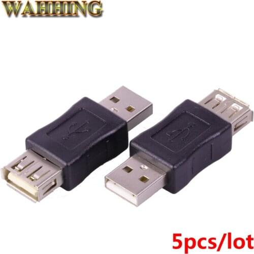 5pcs/lot USB Male To Female Adapter USB Cable Extension Connector Adapter USB Extend Cable Cord USB Connector Black HY179