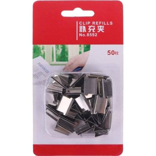 50pcs Metal Paper Clipper Refill Document Clip Photo Tickets Notes Letter Folder M17F