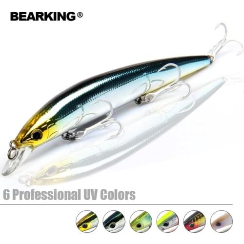 Bearking Bk17-M59 Wobbler Minnow 128mm 14.8g 2017 new hot sale 1PC Fishing Lure Depth Hard Bait Long Tongue Minnow Lure
