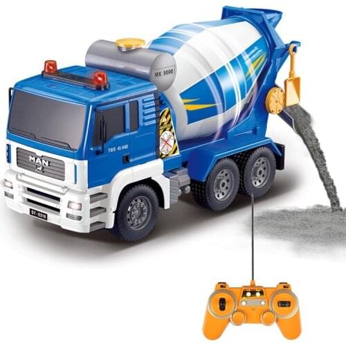 Big size High Simulation Remote control Mixer Truck self-unloading dirt Cement Concrete Mixer Stir Rotating RC agitator Truck