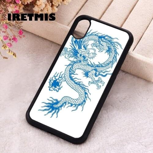 Iretmis 5 5S SE 2020 Phone Cover Case for iPhone 6 6S 7 8 Plus X Xs XR 11 12 Mini Pro Max Silicone TPU Chinese Dragon Print