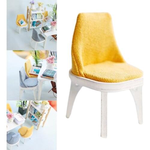 Wooden 1/12 Scale Doll House Mini Dining Room High Back Chair Fairy Landscape Gifts Age 3