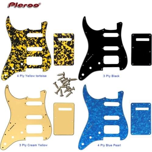 Guitar Parts-For US Left Handed 72' 11 Screw Hole Standard St Deluxe Humbucker Hss Guitar pickguard & Back Plate Scratch Plate