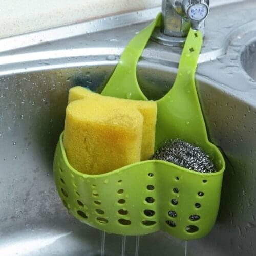 For kitchen Kitchen storage hanging basket bathroom tools sink soap sponge drain rack kitchen storage suction cup storage box
