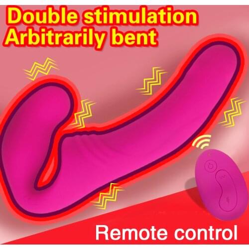 Strapless Strap-on Dildo Vibrator for Couples Strapon Double Head Vibrators Wireless Remote G-spot Vibrator Sex Toys for Women