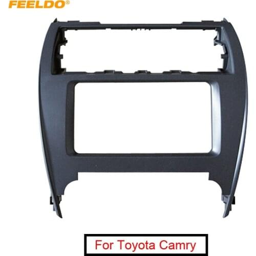 FEELDO Car 2DIN Audio Stereo Fascia Frame For Toyota Camry 2011~2015(American/Mid East)Radio Dash Panel Installation Kit