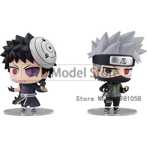 Naruto Shippuden Anime Figure GK Uchiha Madara Figma Q Version Model 8CM PVC Hatake Kakashi Statue Collectible Toys For Children