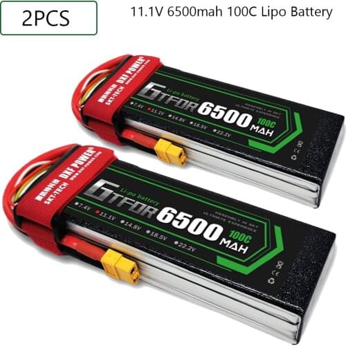 GTFDR 3S 11.1V 6500mah 100C-200C Lipo Battery 3S XT60 T Deans XT90 EC5 For FPV Drone Airplane Car Racing Truck Boat RC Parts