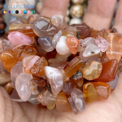Natural Irregular Red Agates Stone Loose Spacer Round Beads For Jewelry Making DIY Bracelets Accessories Wholesale 15