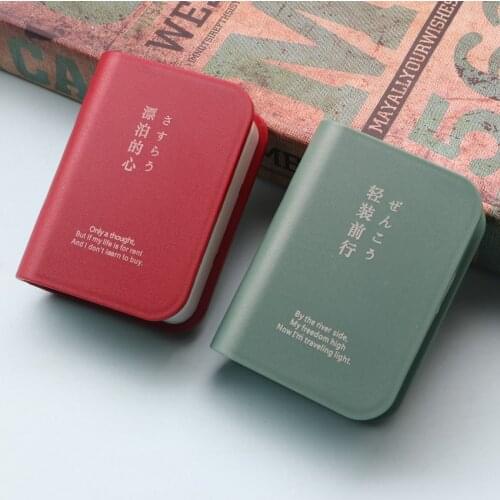 Wandering Heart / Lightly Packed Chinese Word Frosted Contact Lens Case Red Green Book Shape Invisible Companion Box Nursing Box