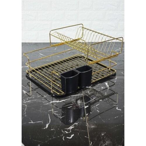 Metal Dish Rack Gold