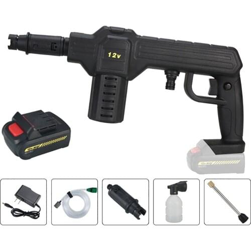 High Pressure Cordless Car Washer 12/24V Spray Gun Portable Washing Cleaner + Battery/Charger + 5M Hose + Sprinkler