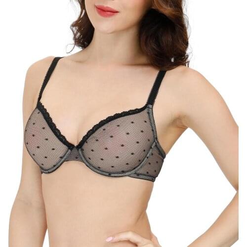 New Lace Lingerie See Through Mesh Hollow Women Sexy Bras Plus Size Ultra Thin Underwire Brassiere Dropshipping