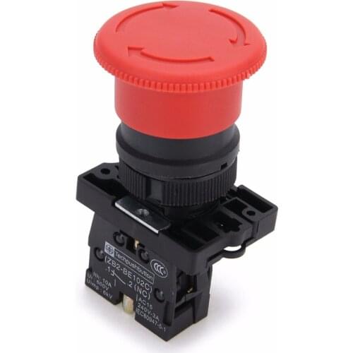 600V 10A Emergency Stop Switch XB2-ES542 22mm NC N/C Red Mushroom Emergency Stop Push Button Switch Eletrical Starter Switch