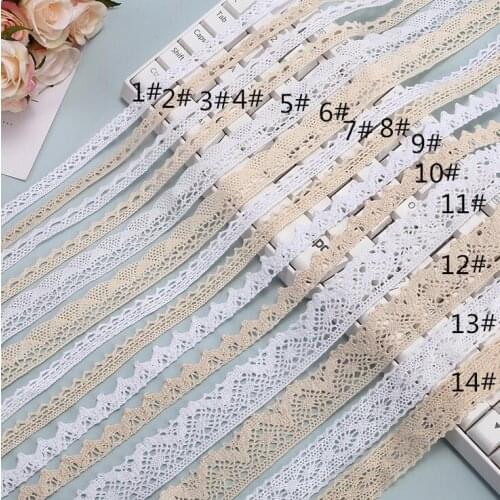 Wholesale Sold by Pack Off white / bleach white Cotton Lace Trims Sofa Curtain DIY Trimming Lace Z514
