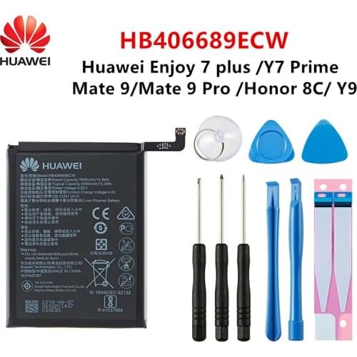 Hua Wei 100% Orginal HB406689ECW 4000mAh Battery For Huawei Enjoy 7 Enjoy 7plus Y7 Prime Mate 9 /pro TRT-L53 TRT-L21A +Tools