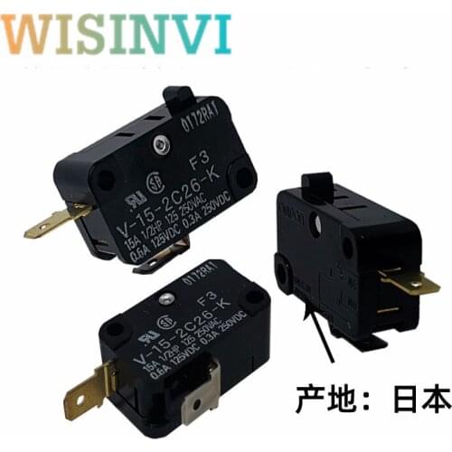 2 PCS original micro switch V-15-2C26-K (F3) V-15-2C26-K 2-pin normally closed type constant foot limit switch made in Japan