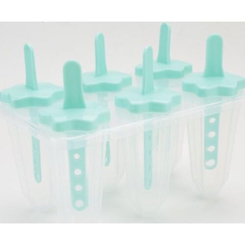 Plastic Material 6 Integral Ice Cream Mould Ice Box Summer Diy Household Durable Convenient Translucent