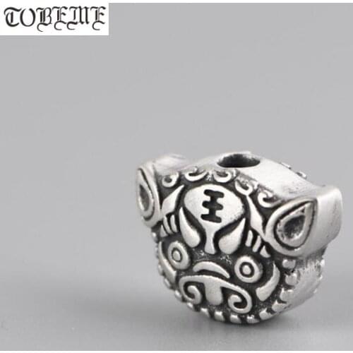 Handmade 925 Silver King-Tiger Bead 925 Sterling Tiger Loose Beads DIY Jewelry Findings Bracelet Beads