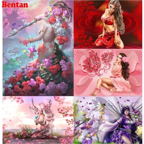 Rose Fairy Hand Painted Flowers Full Square/Round Diy Diamond Painting Mosaic Diamond Embroidery Cross Stitch Diamond Art