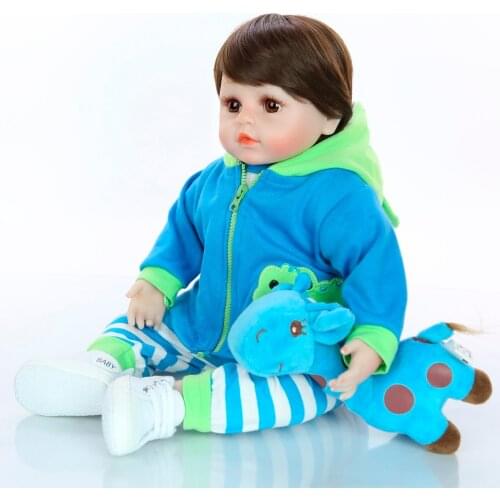 Bebê Reborn Corpo De Silicone Menino Crocodilo 48cm Crocodilo Tomar Banho