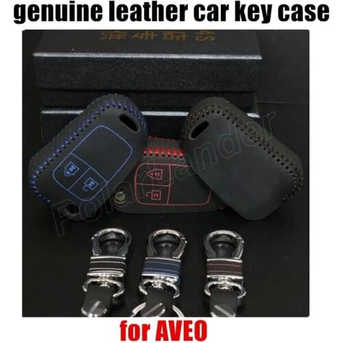 Only Redfree shipping car key case sewing Hand car key cover case Genuine quality leather fit for CHEVROLET SAIL 3 AVEO