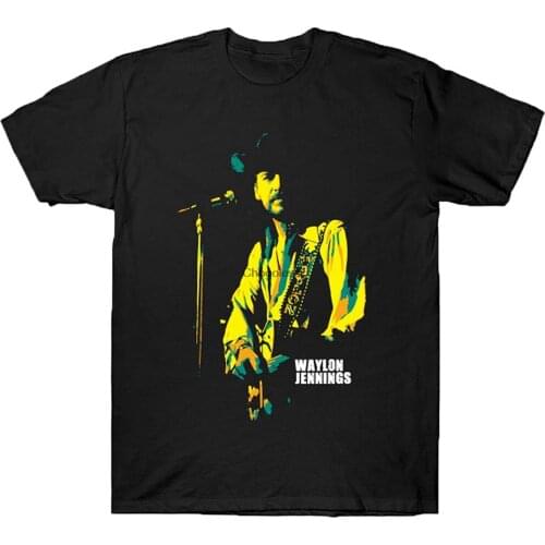 Waylon Jennings Pop Art Design Short Sleeve Graphic Tee Women Men Cute Popular Womans Heather Graphic T-Shirt Black