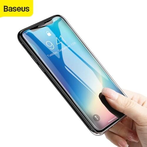 Baseus 0.3mm Full-glass Tempered Glass Film Transparent Full Screen for iPhone xs Mobile Phone Screen Glass Protecter