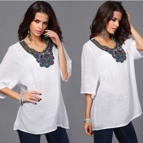 Womens Tops Fashion 2018 Women Shirts Vintage Plus Size Women Clothing Sexy ladies summer tops with sleeve