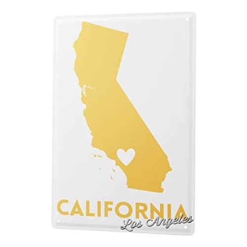 Tin Sign Decor Plaques Retro Art Metropole Los Angeles California Love